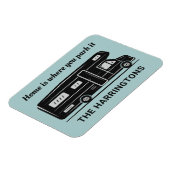 Benutzerdefinierter Name, Text & Farbe Camper Van Magnet (Linke Seite)