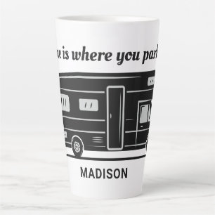 Benutzerdefinierter Name, Text & Farbe Camper Van Milchtasse