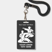 Benutzerdefinierter Name, Text & Farbe Kampfsport Ausweis (Vorderseite mit Lanyard)