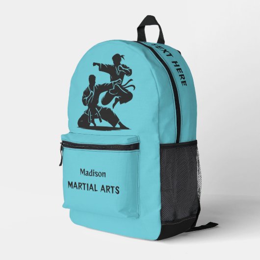 Benutzerdefinierter Name, Text & Farbe Kampfsport Bedruckter Rucksack (Rückseitige Ecke Rechts)