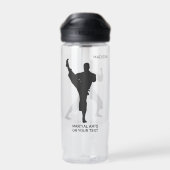 Benutzerdefinierter Name, Text & Farbe Kampfsport Trinkflasche (Rückseite)