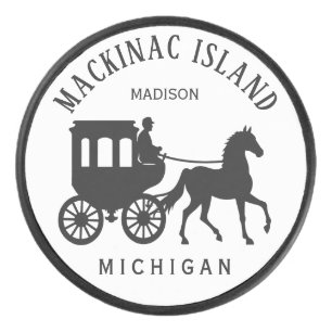 Benutzerdefinierter Name, Text & Farbe Mackinac Is Eishockey Puck