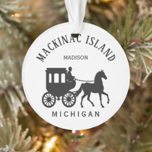 Benutzerdefinierter Name, Text & Farbe Mackinac Is Ornament