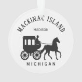 Benutzerdefinierter Name, Text & Farbe Mackinac Is Ornament (Rückseite)