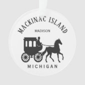 Benutzerdefinierter Name, Text & Farbe Mackinac Is Ornament (Vorderseite)