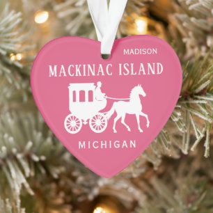 Benutzerdefinierter Name, Text & Farbe Mackinac Is Ornament