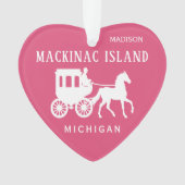 Benutzerdefinierter Name, Text & Farbe Mackinac Is Ornament (Vorderseite)