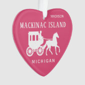 Benutzerdefinierter Name, Text & Farbe Mackinac Is Ornament (Vorderseite)