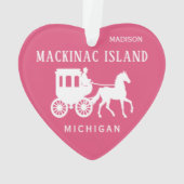 Benutzerdefinierter Name, Text & Farbe Mackinac Is Ornament (Rückseite)