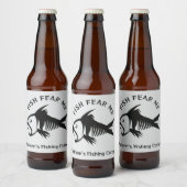 Benutzerdefinierter Name, Text & Farbiger Fisch Bierflaschenetikett (Flaschen)