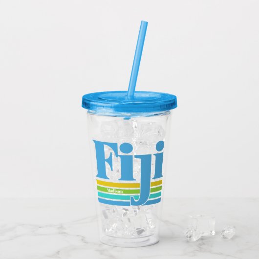 Benutzerdefinierter Name / Text Fiji Acryltrinkbecher (Rückseite Ice)