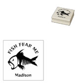 Benutzerdefinierter Name & Text Fisch Gummistempel (Stempel)