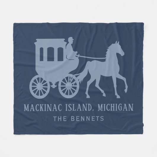 Benutzerdefinierter Name & Text Mackinac Island Fleecedecke (Vorderseite (Horizontal))
