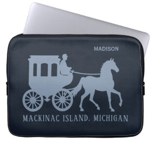 Benutzerdefinierter Name & Text Mackinac Island Laptopschutzhülle