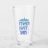 Benutzerdefinierter Name / Text Manhattan New York Glas (Vorderseite)
