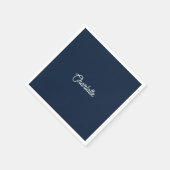 Benutzerdefinierter Name Text navyblau weiß minima Serviette (Ecke)