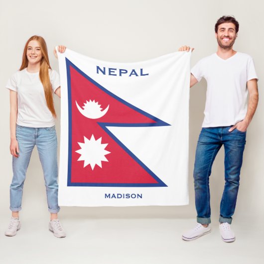 Benutzerdefinierter Name & Text Nepal-Flagge Fleecedecke (Beispiel)