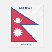 Benutzerdefinierter Name & Text Nepal-Flagge Fleecedecke (Vorderseite)