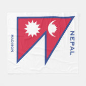 Benutzerdefinierter Name & Text Nepal-Flagge Fleecedecke (Vorderseite (Horizontal))