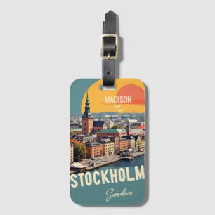 Benutzerdefinierter Name & Text Stockholm Schweden Gepäckanhänger