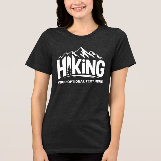 Benutzerdefinierter Name & Text Wandern Tri-Blend Shirt (Vorderseite)