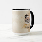 Benutzerdefinierter Name Text Wasserfarbe Chickade Tasse (VorderseiteRechts)