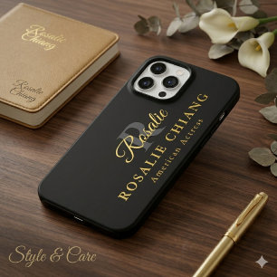 Benutzerdefinierter Name & Titel mit Monogramm Case-Mate iPhone Hülle