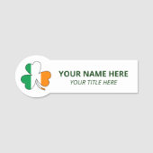 Benutzerdefinierter Name & Titel St Patrick's Day  Namensschild (Vorderseite)