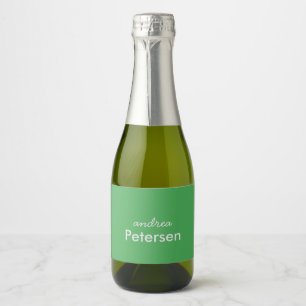 Benutzerdefinierter Name trendig modern minimalist Schaumweinetikett