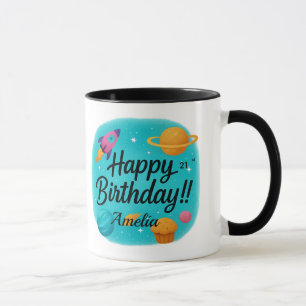 Benutzerdefinierter Name Türkis 21. Geburtstag Tasse