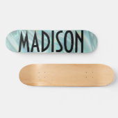 Benutzerdefinierter Name Türkis Opal Skateboard (Horizontal)