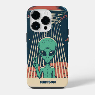 Benutzerdefinierter Name UFO Alien iPhone 14 Pro Hülle
