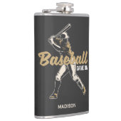 Benutzerdefinierter Name und Farbe Baseballspieler Flachmann (Rechts)