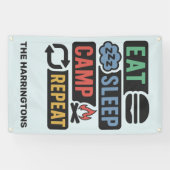 Benutzerdefinierter Name und Farbe Camping Banner (Horizontal)