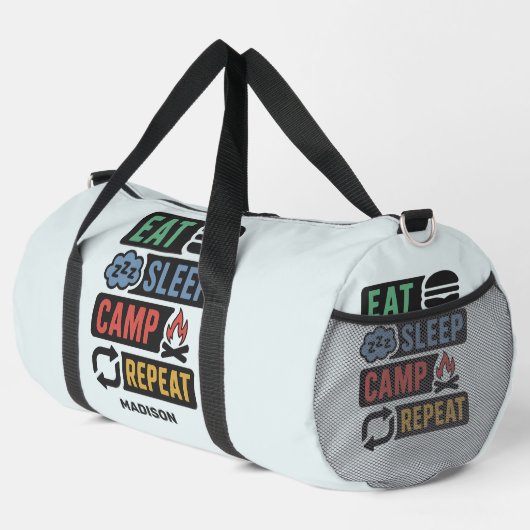 Benutzerdefinierter Name und Farbe Camping Duffle Bag (Rechte Ecke)