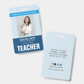 Benutzerdefinierter Name und Foto | Abzeichen der  Ausweis (Vorder- & Rückseite)