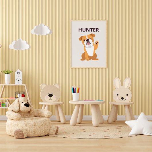 Benutzerdefinierter Name und Foto des Hundes Poster