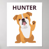 Benutzerdefinierter Name und Foto des Hundes Poster (Vorne)