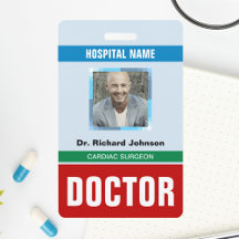 Benutzerdefinierter Name und Foto | Doctor ID Card