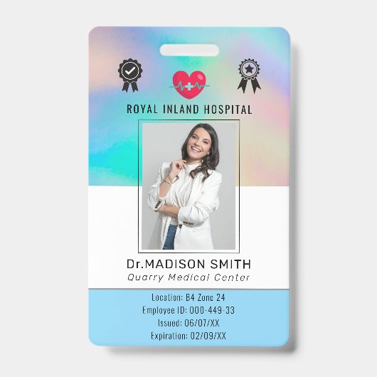Benutzerdefinierter Name und Foto | ID-Card-Abzeic Ausweis (Vorderseite)