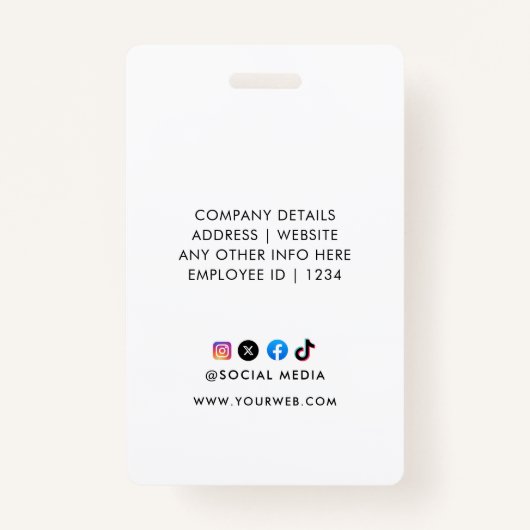 Benutzerdefinierter Name und Foto | ID-Card-Abzeic Ausweis (Rückseite)