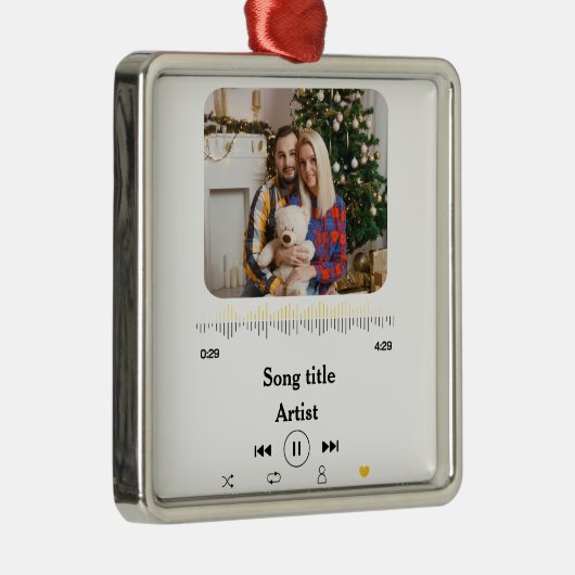 Benutzerdefinierter Name und Foto-Liebe für das Pa Ornament Aus Metall (Rechts)