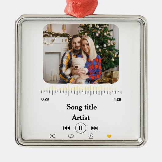 Benutzerdefinierter Name und Foto-Liebe für das Pa Ornament Aus Metall (Vorne)