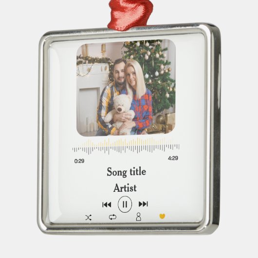 Benutzerdefinierter Name und Foto-Liebe für das Pa Ornament Aus Metall (Links)