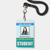 Benutzerdefinierter Name und Foto | Studentenauswe Ausweis (Vorderseite mit Lanyard)