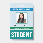 Benutzerdefinierter Name und Foto | Studentenauswe Ausweis (Rückseite)