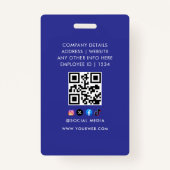 Benutzerdefinierter Name und Foto | Unternehmenssi Ausweis (Rückseite)