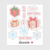 Benutzerdefinierter Name und Geschenkbox Aufkleber (Blatt)