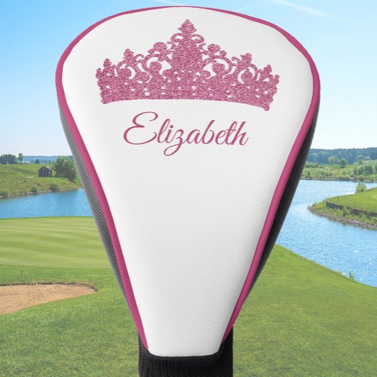 Benutzerdefinierter Name und hübsche rosa Krone Golf Headcover