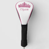 Benutzerdefinierter Name und hübsche rosa Krone Golf Headcover (Vorderseite)